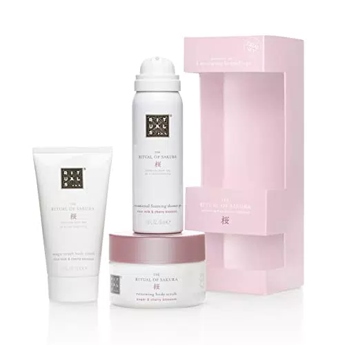 RITUALS Set Regalo The Ritual of Sakura per Donne - Schiuma Doccia, Crema Corpo e Scrub Corpo con Latte di Riso e Fiori di Ciliegio