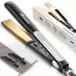 Piastra per Capelli Ionica al Titanio 2 in 1 - Lisciante e Arricciante con Display LCD