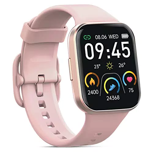 Smartwatch Fitness Tracker Donna con Cardiofrequenzimetro e Notifiche Messaggi - Rosa