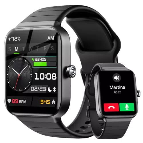 Smartwatch Uomo con Chiamate Bluetooth e Alexa Integrato - Fitness Tracker IP68 con Monitor del Sonno e Stress