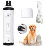 Smerigliatrice per Artigli per Cani con Luci a LED e Lima per Unghie - Trimmer Elettrico Silenzioso per Artigli di Cani e Gatti