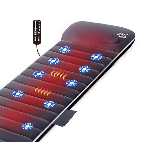 Tappetino Massaggiante Snailax Memory Foam con Calore e 10 Motori a Vibrazione