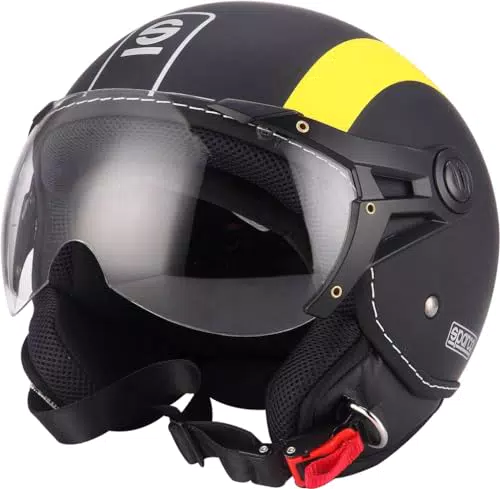 Casco Moto Sparco Riders Demi Jet - Nero/Giallo Fluo