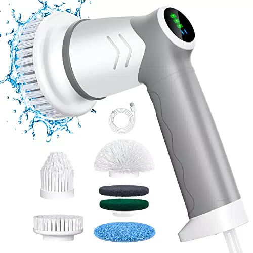 Scrubber Elettrico con 7 Testine Sostituibili per Bagno e Cucina