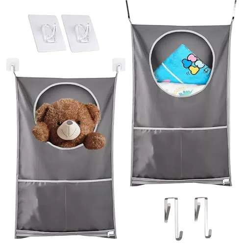 Sacchetti per biancheria Sylanda per bambini con ganci in acciaio inox - Riutilizzabili per camera da letto e armadi