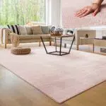 Tappeto per Soggiorno Unicolore Lavabile Morbido pelo Corto 140x200 cm Rosa