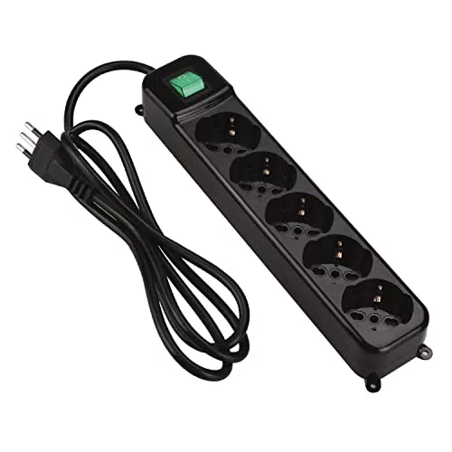 Multipresa Tecnoware con 5 Uscite Schuko/Italia e Protezione Bambini