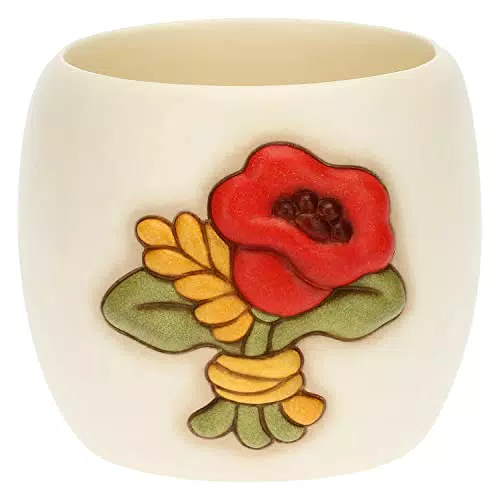 THUN Cachepot Ceramica Decorata Papavero Spiga Grano Ø 12 cm