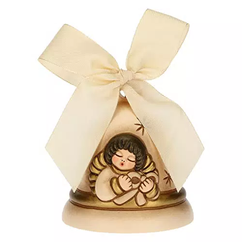 THUN - Campanella Oro Limited Edition 2021 con Angelo - Ceramica e Nastro d'Organza