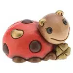 THUN - Coccinella piccola con quadrifoglio in ceramica - 8 cm - Linea I Classici