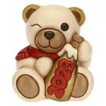 THUN - Soprammobile Teddy Buon Anno in Ceramica Decorata a Mano