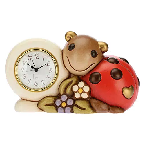 THUN - Orologio da Tavolo con Coccinella Portafortuna - Ceramica