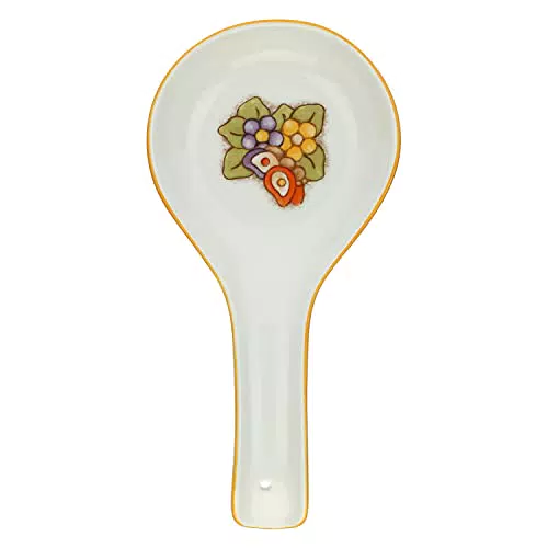 THUN Poggia Mestoli Farfalla e Fiori Porcellana Linea Country