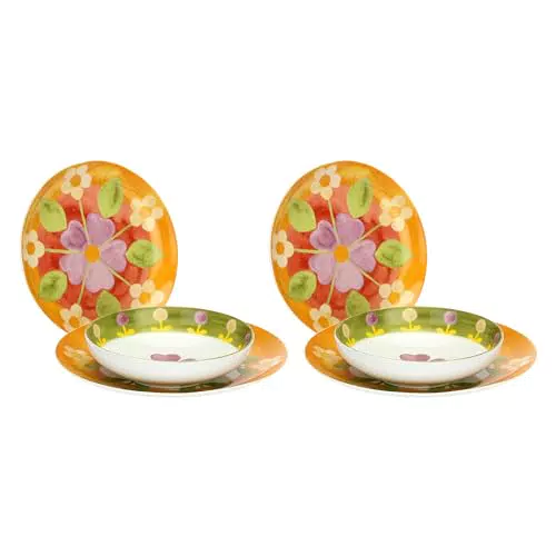 THUN Set 2 Posti Tavola Porcellana Decorata Motivi Floreali Linea Florianne