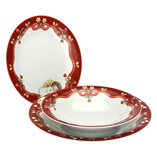 THUN Set 6 Piatti Porcellana Linea Natale - Arredamento Casa