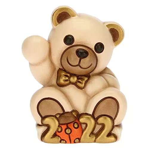 THUN - Teddy Buon Anno 2022 in Ceramica - Linea Natale - Arredamento Casa