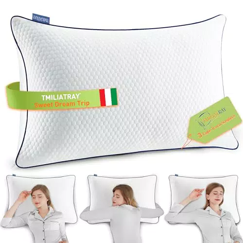 Tmiliatray Cuscino Letto Memory Foam Cervicale Ortopedico 50x70 cm