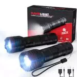 Torcia LED Ricaricabile MINORZ Tattica Campeggio Impermeabile 400 Lumen IP68