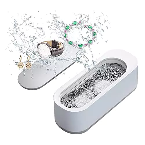 TPLTECH Pulitore ad Ultrasuoni Professionale Portatile per Pulizia Domestica di Gioielli e Orologi