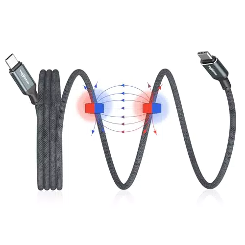 Twozoh - Cavo Magnetico USB C 1M, Ricarica Rapida per iPhone, iPad, MacBook, Samsung Galaxy