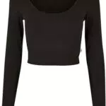 Urban Classics Ladies Organic Cropped Longsleeve - T-shirt Donna