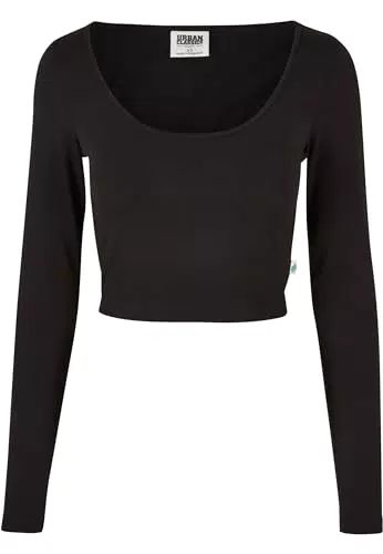 Urban Classics Ladies Organic Cropped Longsleeve - T-shirt Donna