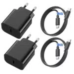 Caricabatterie USB C 25W per Samsung Galaxy S24 - Confezione da 2 con Cavo da 2M