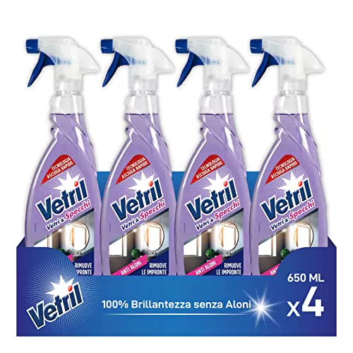 Vetril - Detergente Spray Vetri e Superfici con Antipolvere