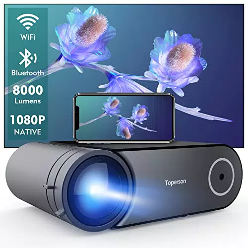 Videoproiettore HD Dolby WiFi Bluetooth 8000 Lumens 1080P - Toperson Home Cinema Portatile