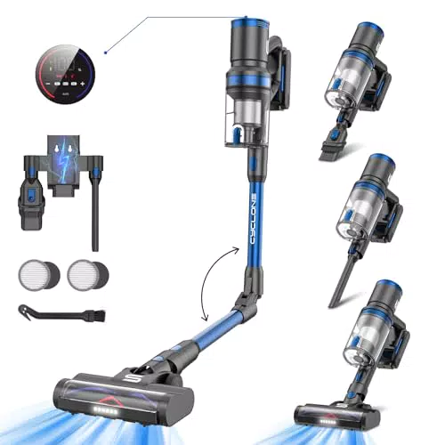 Aspirapolvere senza Fili Vistefly V12 Flex Potente 38000Pa - Touchscreen, 60 Min Autonomia - Blu