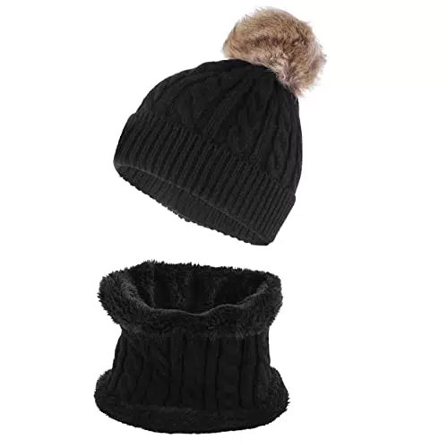 Set Invernale Cappelli e Sciarpe per Bambini con Fodera in Pile