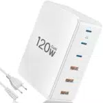 Caricatore USB C Zestiq 120W GaN 6 Porte - Alimentatore USB C 65W per Laptop e Dispositivi Mobili