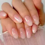 Unghie Finte Glitterate con Colla Gelatinosa - Stampa Rosa