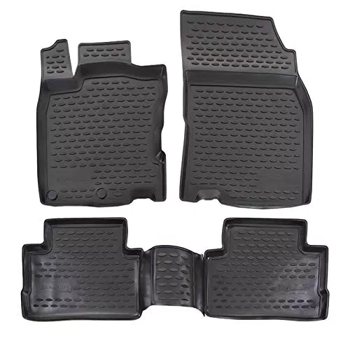 Tappetini Auto in Gomma TPE Su Misura per Nissan Qashqai J11 - Anteriore e Posteriore, Nero