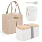 Scatola Pranzo Achort Bento Box 2 Strati con Set Posate e Tazza da Minestra