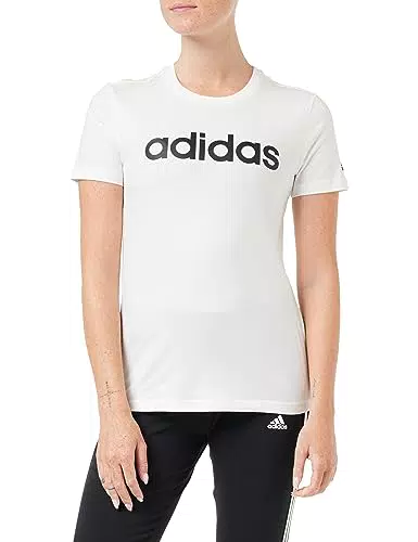 adidas Essentials Slim Logo, T-shirt, Donna, White/Black