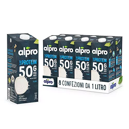 ALPRO PROTEIN 50g, Bevanda alla SOIA, 8 confezioni