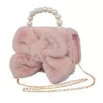 Mini Borsa a Tracolla per Bambine con Fiocco Rosa