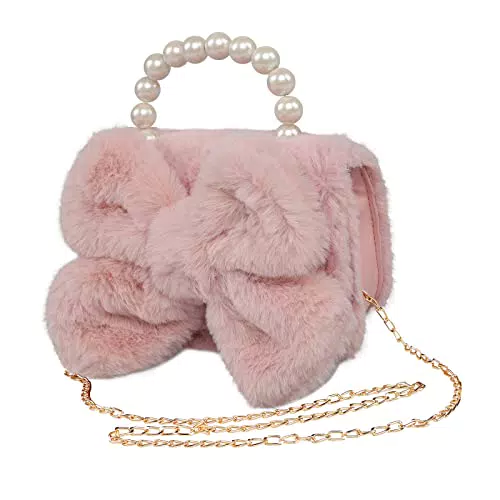 Mini Borsa a Tracolla per Bambine con Fiocco Rosa