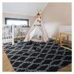 Tappeto Salotto Moderno Peluche Lavabile, Pelo Lungo Antiscivolo - Ideale per Soggiorno e Camera da Letto