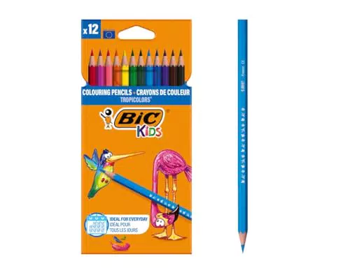 Matite Colorate Bic Kids Tropicolors - Confezione da 12