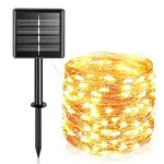 Bigzom Luci Solari da Giardino a LED Bianca Calda, Impermeabile IP65, 8 Modalità - Decorazione per Giardino e Terrazza
