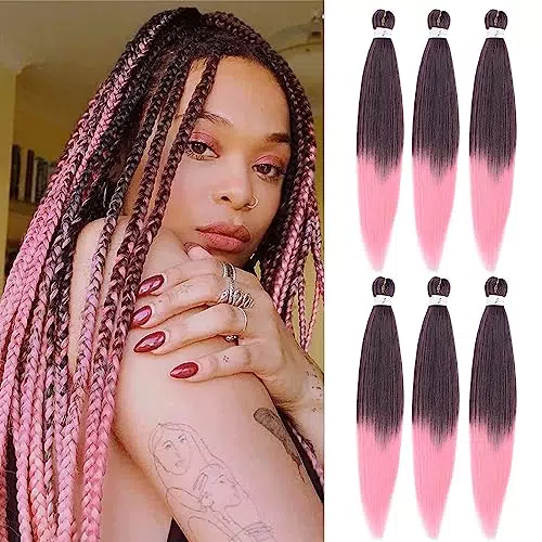 BLTYXT Pre Stretched Braiding Hair 26'' Easy Braid Professional Synthetic Fiber Yaki Texture Knotless Braiding Hair Extensions