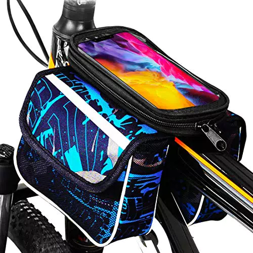 Borsa Bici Telaio per Telefoni Cellulari con Schermo fino a 7,5" - Accessorio Pratico per Bici