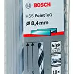 Bosch Set da 10 Punte Elicoidali HSS PointTeQ per Trapano - Ø 8.4 mm