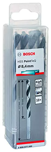 Bosch Set da 10 Punte Elicoidali HSS PointTeQ per Trapano - Ø 8.4 mm