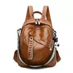 Bukesiyi - Zaino Donna Elegante in PU Pelle con Tracolla - Antifurto - Marrone