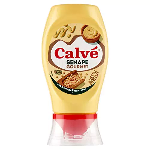 Senape Gourmet Calvé con Semi Leggermente Piccante - Senza Glutine, Ideale per Salse con Carne o Pesce