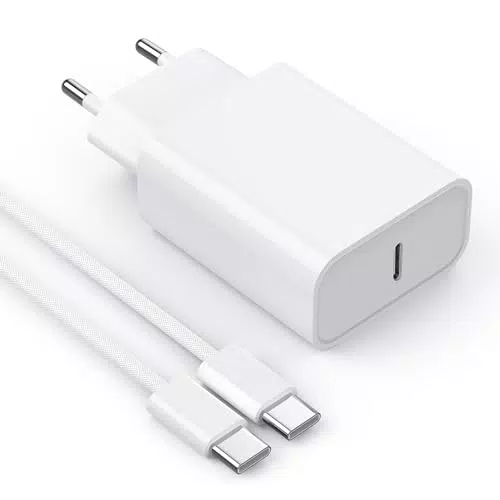 Caricatore iPhone 15 Rapido USB C 20W con Cavo Tipo C 2M Certificato MFi