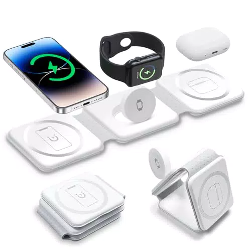 Caricatore Wireless 3 in 1 Compatibile con iPhone, iWatch e AirPods